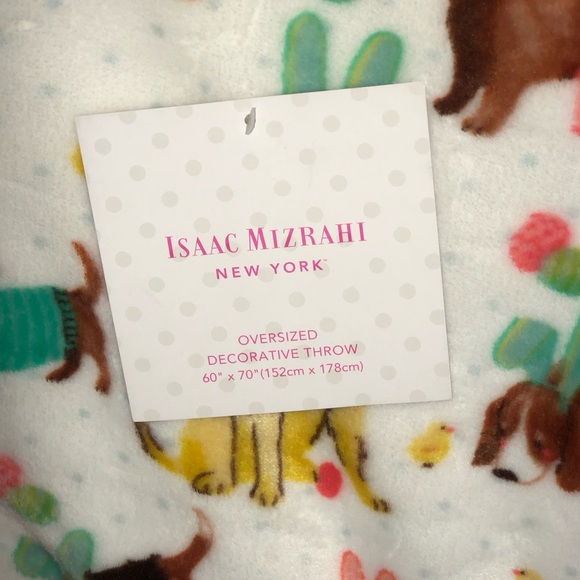 ✨NWT✨ Isaac Mizrahi Easter Egg Spring Polka Dot Bunny Ears Dog Throw Blanket - Picture 5 of 11